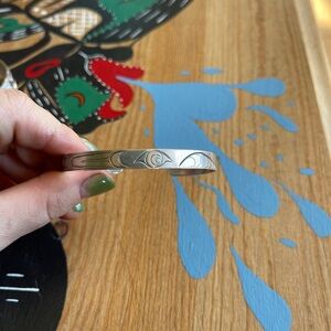 Indigenous Sterling Silver Whale Cuff Bracelet